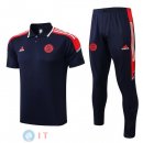 POLO Maglia Set Completo Bayern Monaco 2022/2023 Nero Rosso