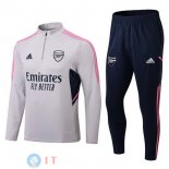 Giacca Set Completo Arsenal 22-23 Grigio Nero Rosa