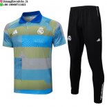 POLO Maglia Set Completo Real Madrid 2025/2026 Blu Giallo Nero POLO Maglia Set Completo Real Madrid 2025/2026 Blu Giallo Nero