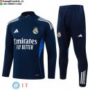 Tuta da Allenamento Bambino Real Madrid Mezza Cerniera 26-27 Blu Navy Bianco