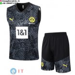 Senza Maniche Set Completo Maglia Borussia Dortmund 2023/2024 Nero Grigio