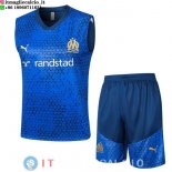 Senza Maniche Set Completo Maglia Marseille 2023/2024 Blu Bianco