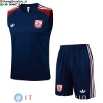 Senza Maniche Set Completo Maglia Arsenal 2025/2026 Blu Navy I Rosso Senza Maniche Set Completo Maglia Arsenal 2025/2026 Blu Navy I Rosso