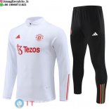 Felpa Da Allenamento Bambino Set Completo Manchester united 23-24 Bianco Nero