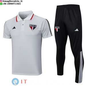 POLO Maglia Set Completo São Paulo 2023/2024 Grigio Claro