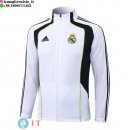 Giacca Lunga Zip Real Madrid 2025/2026 Bianco Nero Verde