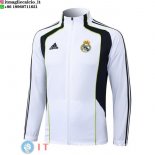 Giacca Lunga Zip Real Madrid 2025/2026 Bianco Nero Verde