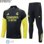 Felpa Da Allenamento Set Completo Real Madrid 25-26 Grigio Giallo Felpa Da Allenamento Set Completo Real Madrid 25-26 Grigio Giallo