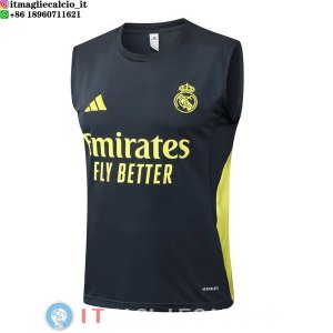 Senza Maniche Maglia Real Madrid 2025/2026 Grigio Giallo