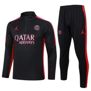 Felpa Da Allenamento Bambino Set Completo PSG 23-24 Rosso II Nero