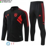 Giacca Set Completo Lunga Zip Bayern Monaco 22-23 Nero I Rosso