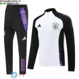 Giacca Set Completo Lunga Zip Germania 2025 Bianco Nero Purpureo Giacca Set Completo Lunga Zip Germania 2025 Bianco Nero Purpureo