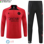 Felpa Da Allenamento Set Completo PSG 22-23 Rosso Nero