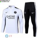 Felpa Da Allenamento Set Completo PSG 23-24 Bianco Nero