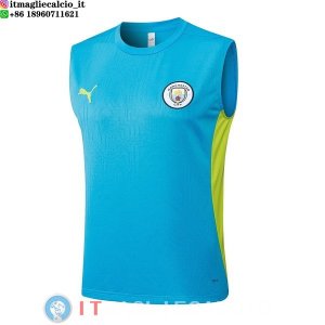 Senza Maniche Maglia Manchester city 2024/2025 Blu Verde
