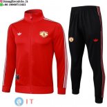 Giacca Lunga Zip Set Completo Manchester United 25-26 Rosso I Nero Giacca Lunga Zip Set Completo Manchester United 25-26 Rosso I Nero