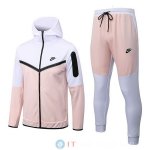Giacca Felpa Cappuccio Set Completo Nike 22-23 Bianco Rosa Giacca Felpa Cappuccio Set Completo Nike 22-23 Bianco Rosa