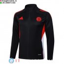 Giacca Lunga Zip Bayern Monaco 25-26 Nero Rosso Bianco