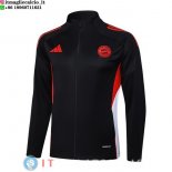 Giacca Lunga Zip Bayern Monaco 25-26 Nero Rosso Bianco