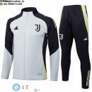 Giacca Set Completo Lunga Zip Bambino Juventus 25-26 Grigio Nero