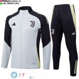Giacca Set Completo Lunga Zip Bambino Juventus 25-26 Grigio Nero