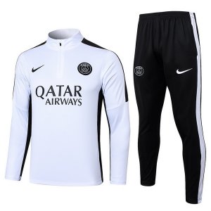 Felpa Da Allenamento Bambino Set Completo PSG 23-24 Bianco Nero