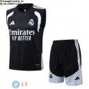 Senza Maniche Set Completo Maglia Real Madrid 2026/2027 Nero Bianco