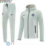 Giacca con Cappuccio e Zip Completa e Pantaloni Inter Milan 2026/2027 Grigio