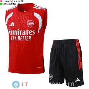 Senza Maniche Set Completo Maglia Arsenal 2026/2027 Rosso Bianco Nero