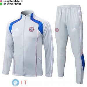 Giacca Set Completo Lunga Zip Bayern Monaco 25-26 Grigio Blu Rosso