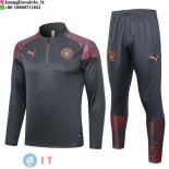 Felpa Da Allenamento Set Completo Manchester city 23-24 Grigio Rosso