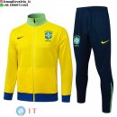 Giacca Full Zip e Pantaloni Allenamento Brasile 2026 Giallo Verde
