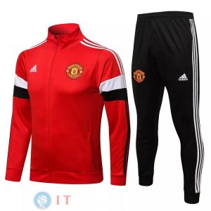 Giacca Set Completo Manchester United 21-22 Rosso Nero Bianco