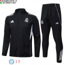 Giacca Full Zip e Pantaloni Allenamento Real Madrid 25-26 Nero Bianco
