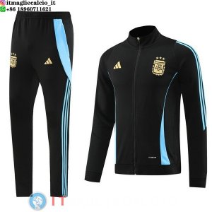 Giacca Set Completo Lunga Zip Argentina 2024 Nero Blu