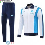 Giacca Full Zip e Pantaloni Allenamento Napoli 2025/2026 Bianco II Blu