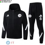 Giacca con Cappuccio e Zip Completa e Pantaloni Ajax 2025/2026 Nero Bianco Giacca con Cappuccio e Zip Completa e Pantaloni Ajax 2025/2026 Nero Bianco