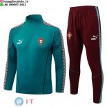 Tuta da Allenamento Portogallo Mezza Cerniera 2026 Verde Borgogna Tuta da Allenamento Portogallo Mezza Cerniera 2026 Verde Borgogna