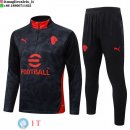 Tuta da Allenamento AC Milan Mezza Cerniera AC Milan 25-26 Nero Rosso