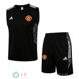 Senza Maniche Set Completo Maglia Manchester United 2022/2023 Nero