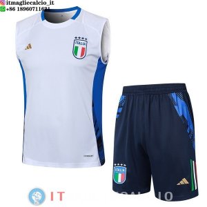Senza Maniche Set Completo Maglia Italia 2024 Blu