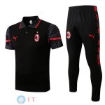 POLO Maglia Set Completo AC Milan 2022/2023 Nero Rosso POLO Maglia Set Completo AC Milan 2022/2023 Nero Rosso