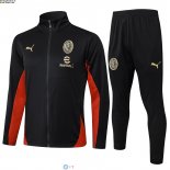 Giacca Lunga Zip Set Completo AC Milan 24-25 Nero I Rosso