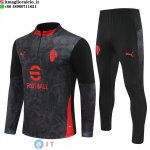 Tuta da Allenamento AC Milan Mezza Cerniera 25-26 Nero Rosso Tuta da Allenamento AC Milan Mezza Cerniera 25-26 Nero Rosso