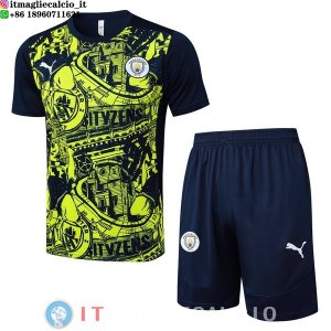 Formazione Set Completo Maglia Manchester city 2024/2025 Verde Blu Navy