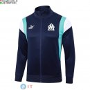 Giacca Lunga Zip Marseille 23-24 Blu Navy Bianco