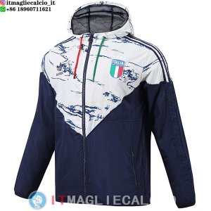 Giacca A Vento Italia 2023 Blu Navy Bianco