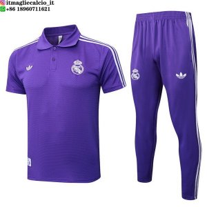 POLO Maglia Set Completo Real Madrid 2025/2026 Purpureo