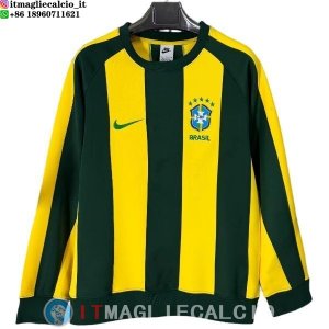 Felpa Girocollo Brasile Uomo 2026 Giallo Verde