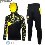 Giacca Felpa Cappuccio Set Completo Borussia Dortmund 23-24 Nero I Giallo